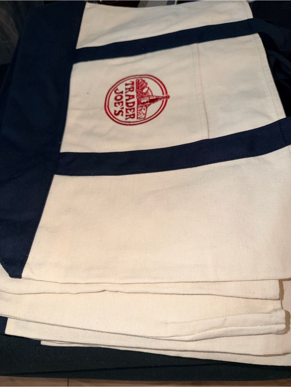 Trader Joe's Cream and Black Canvas Tote with Logo (Large) - Picture 7 of 8